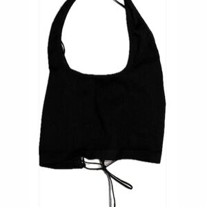 Urban outfitters black ribbed tank crisscross back